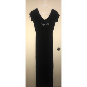 Bebe NWT Maxi Dress W/ Rhinestone Logo